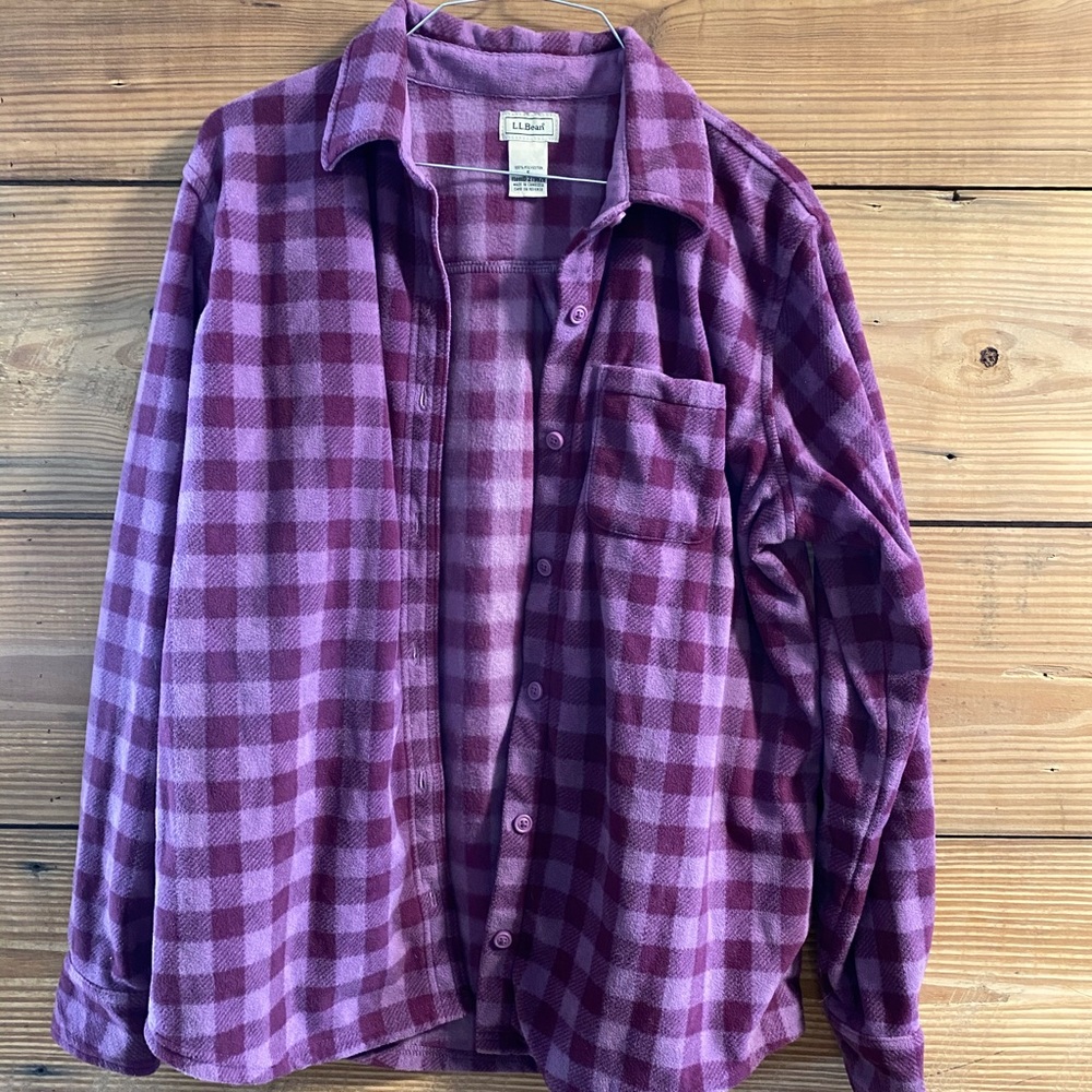 LL Bean fleece button-up NWOT